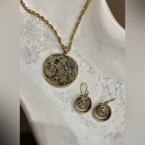 PATRICIA LOCKE ‘CELESTIAL’ MEDALLION NECKLACE & EARRING SET
